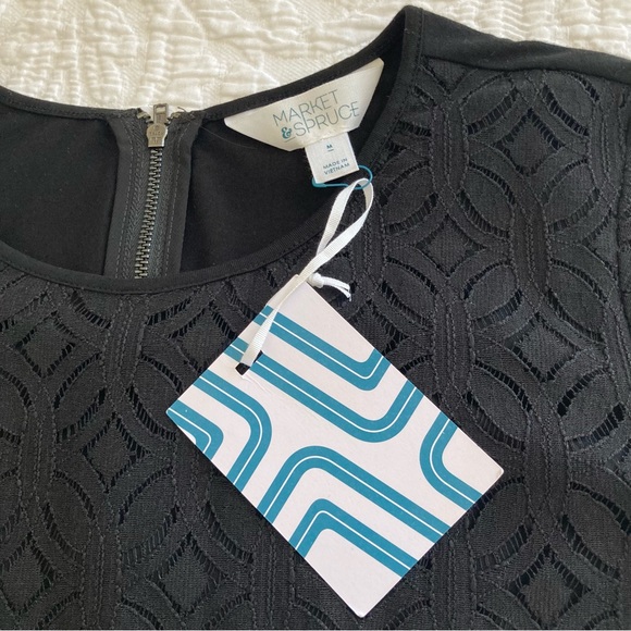 Market & Spruce Tops - NWT Market & Spruce black lace front shirt size medium